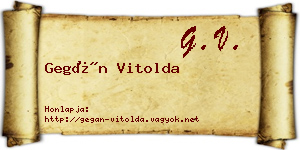 Gegán Vitolda névjegykártya